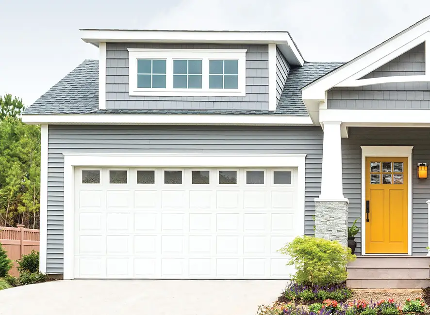 white garage door